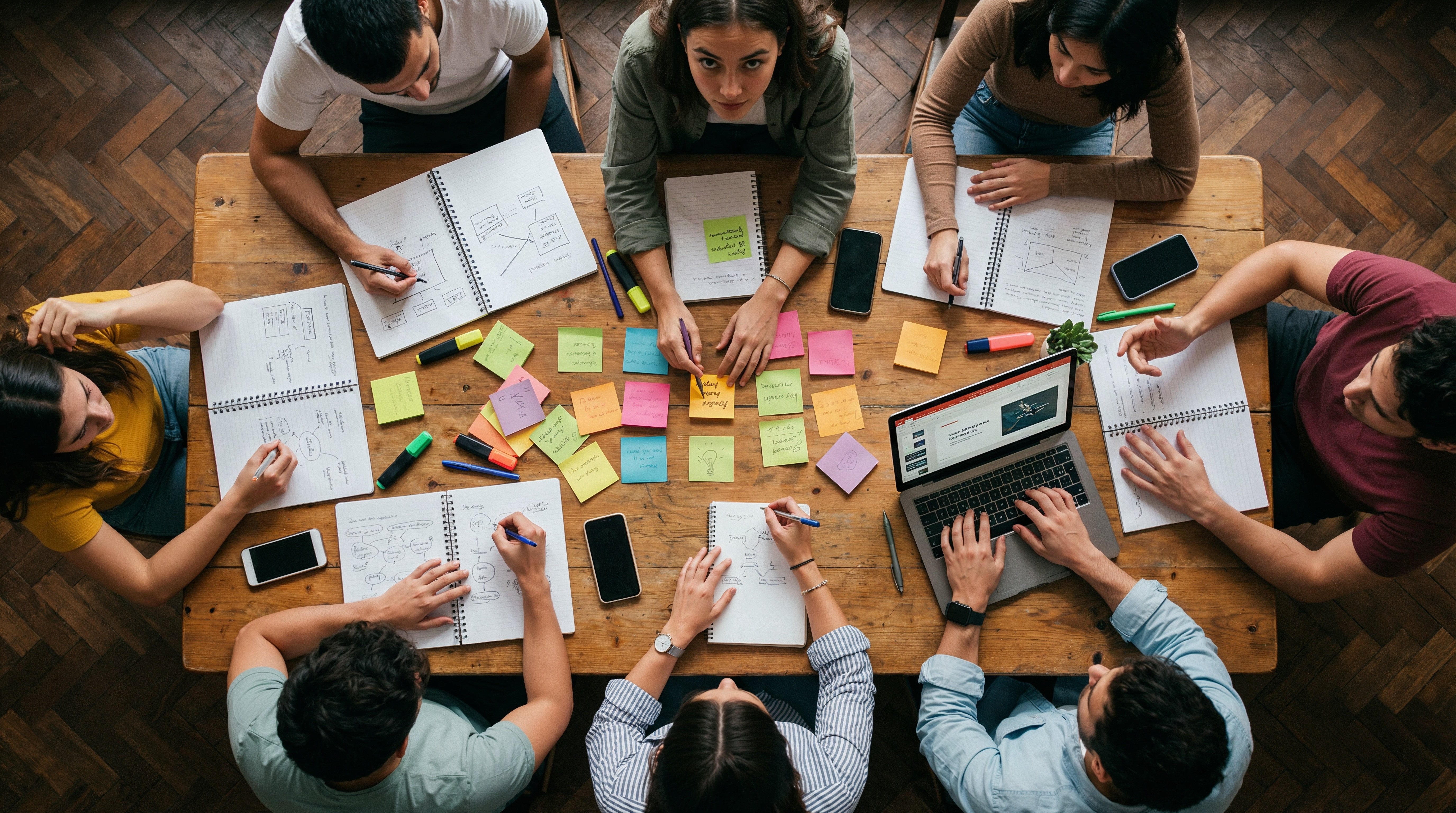 A team in a meeting, watching a HolistiQ presentation